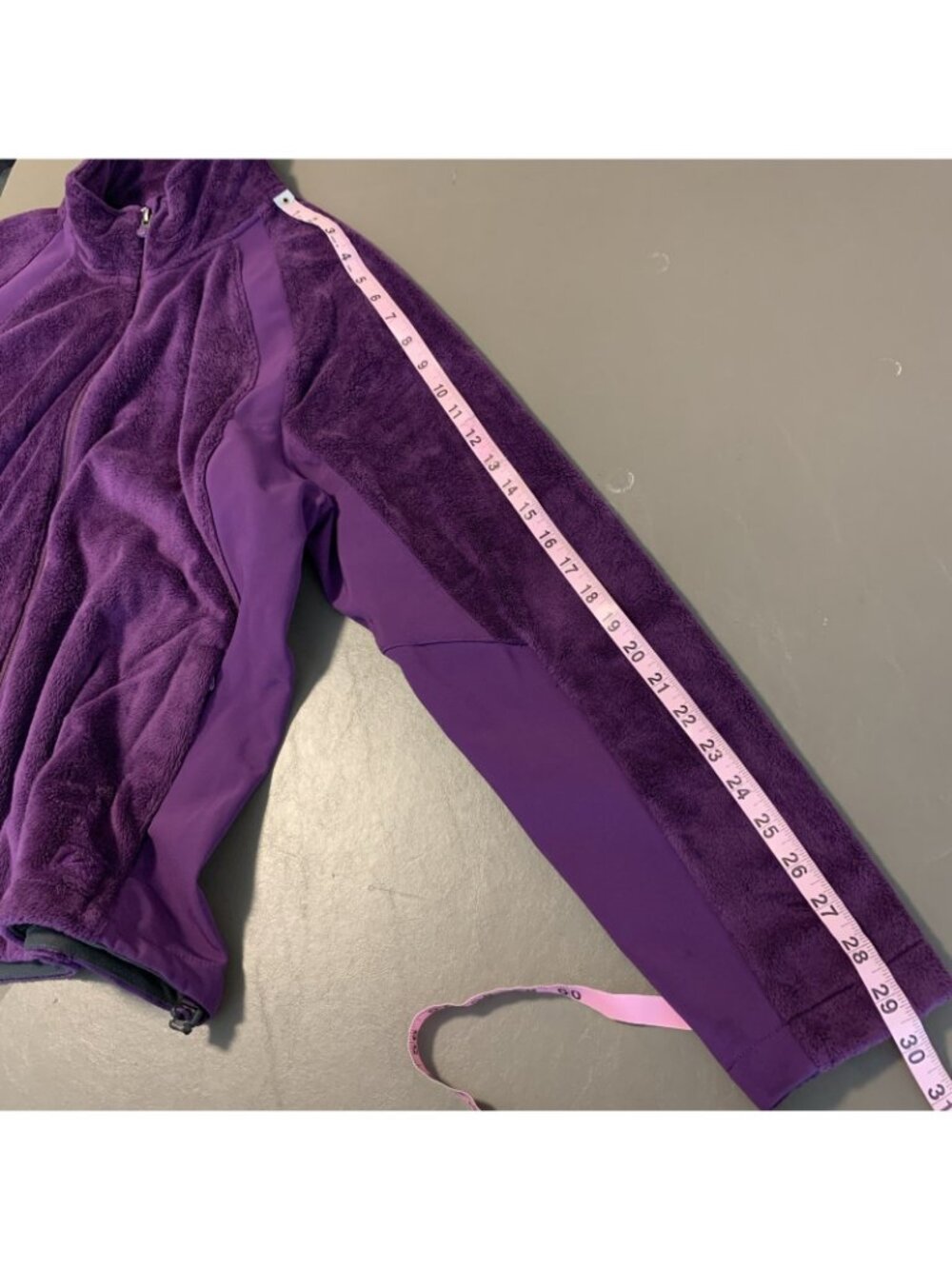 REI Womens XL Fleece Jacket Zip Pockets Fuzzy Purple Outdoor Spring - Picture 14 of 15